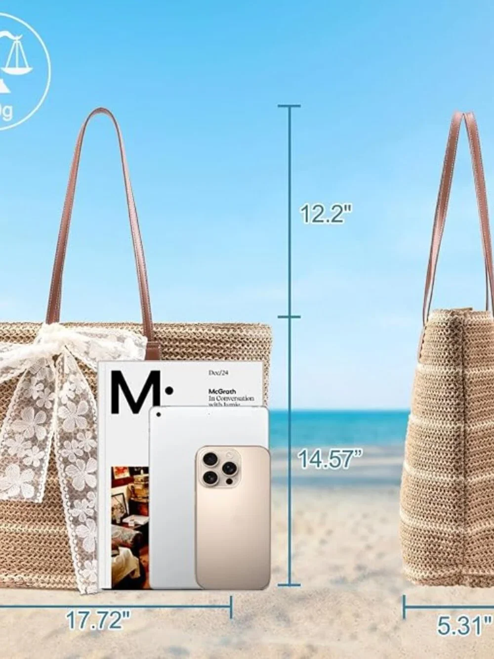 BRAND NEW Straw Beach Tote Bag